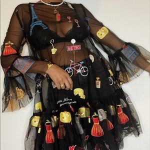 Embroidered Tulle Dress